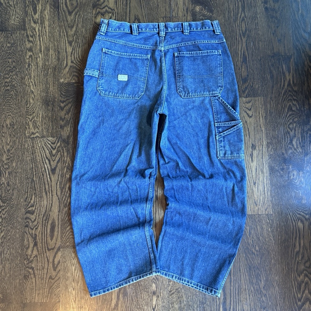 VTG Y2K Old Navy Jeans Mens 36x30 Blue Painter Wide Leg Baggy Denim Carpenter